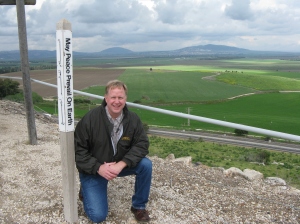 Praying for Peace on top of Tel Megiddo, overlooking the Jezreel valley
